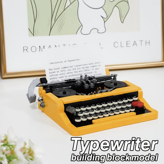 Vintage Typewriter Building Block Model Kit, 1980s European Mechanical Typewriter Desk Display