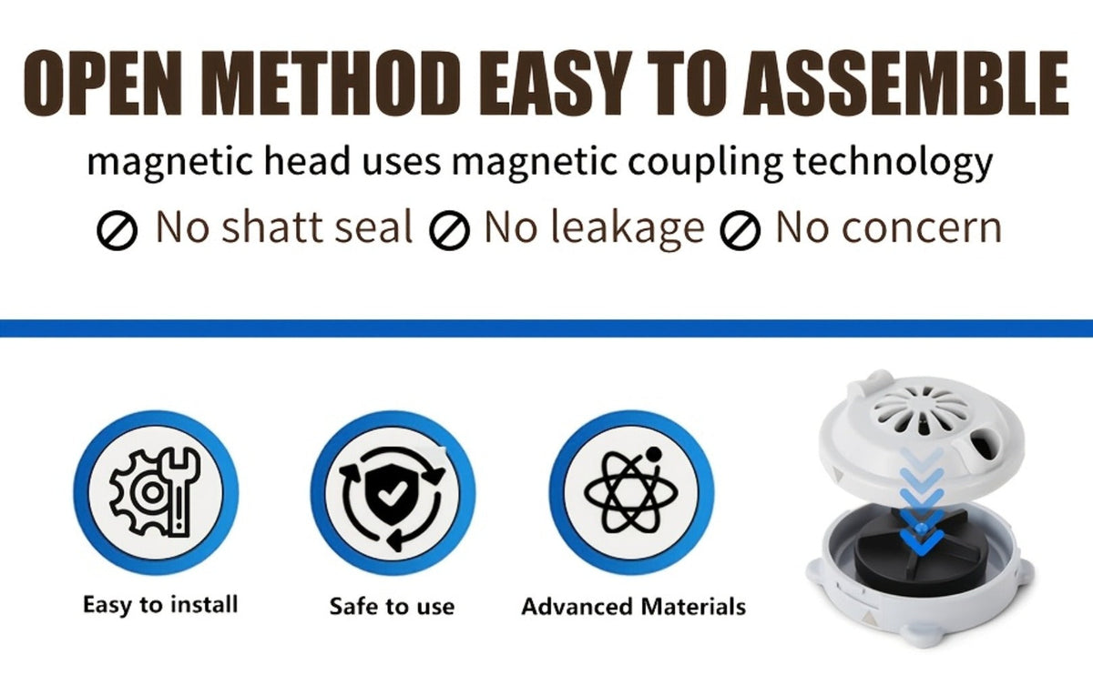 Pipeless Jet Motor for Pedicure Spa Chair Magnetic Jet Head Propeller Cap Complete Replacement Kit LURACO P153 Compatible Nail Salon Hygienic Easy Install Repair Part
