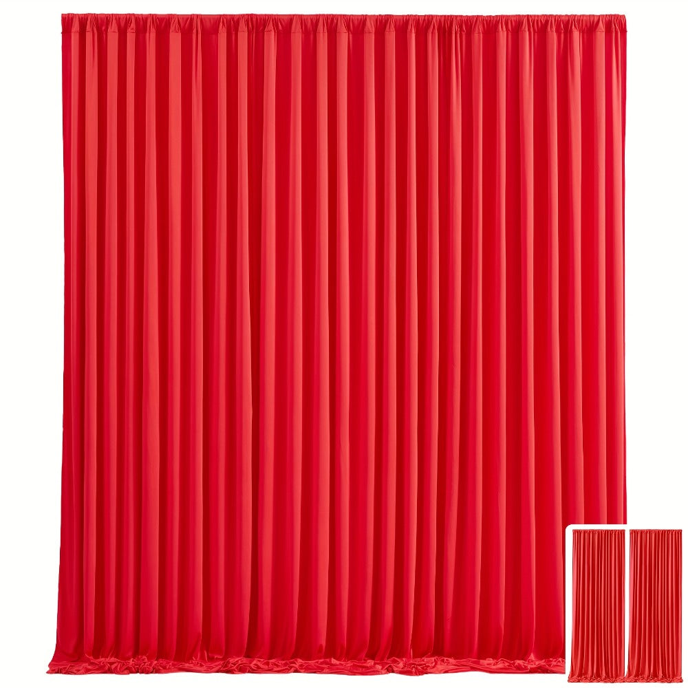 Party Backdrop Curtains 2pcs 59x118 Inch with Poles Wrinkle-Resistant Non-Transparent Fabric Background for Wedding Birthday Bridal Shower Holiday Decoration