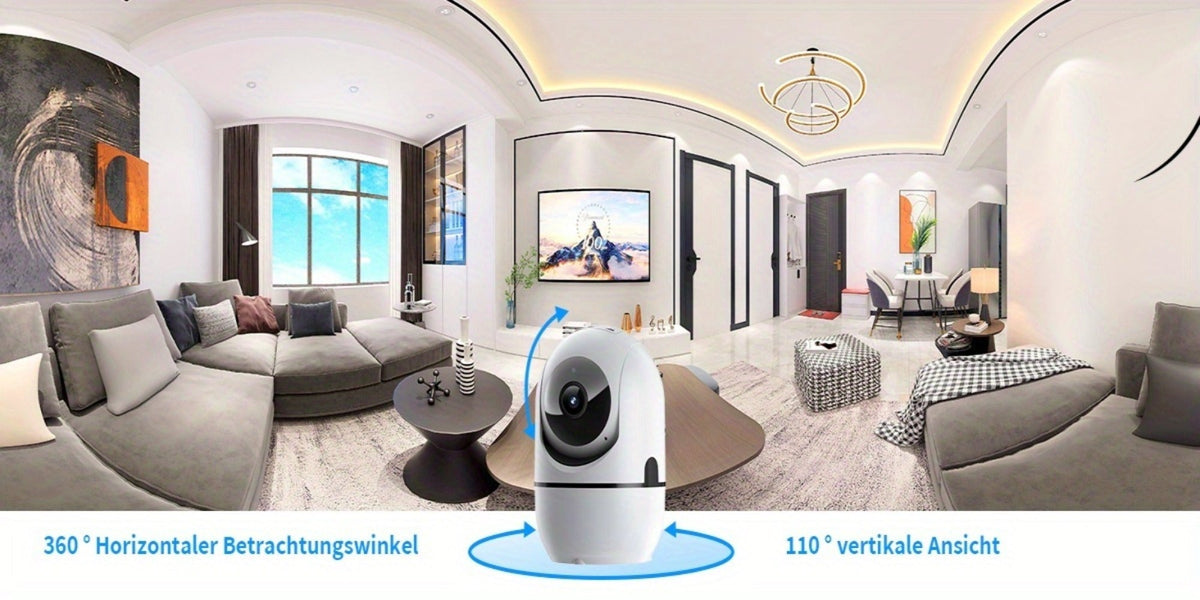 4MP Indoor Security Camera 360° Rotatable with Human Tracking, Motion Detection, Dual-Channel WiFi 2.4G & 5G, Color Night Vision, Two-Way Audio & App Control – Home Surveillance Camera