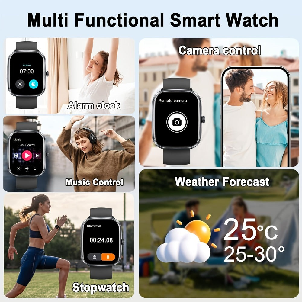 112 Sport Modes Smartwatch 1.91 Inch Large Screen Wireless Calling Calorie Sleep Monitor Heart Rate Blood Oxygen Watch Dial Notifications Multifunctional Fitness Tracker Android iPhone Men Women Holiday Gift Pink Black Blue Purple