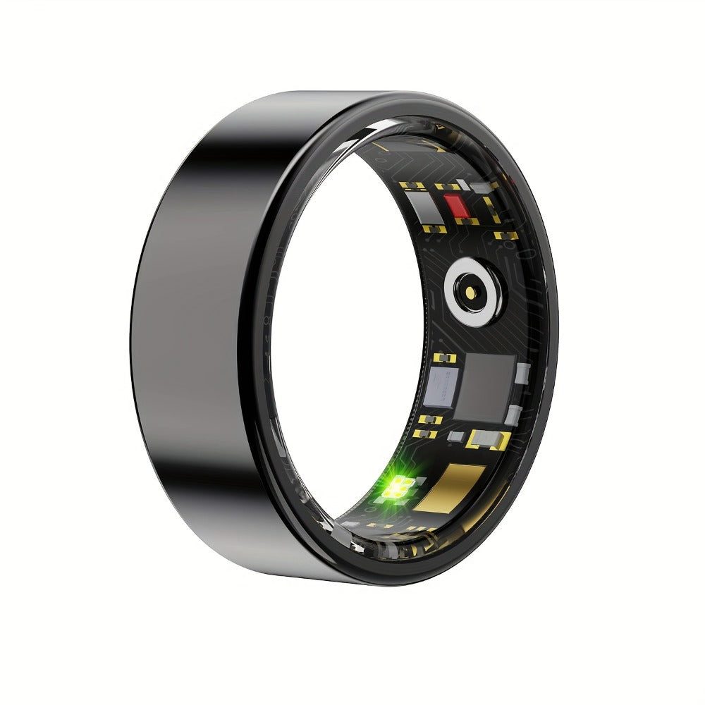 Smart Health Tracker Ring – Sleep Monitor, Steps Calories Body Temp Blood Pressure HRV Menstrual Cycle Tracking, iOS Android App, Sizes 7-13 | Rose Gold Black Silver