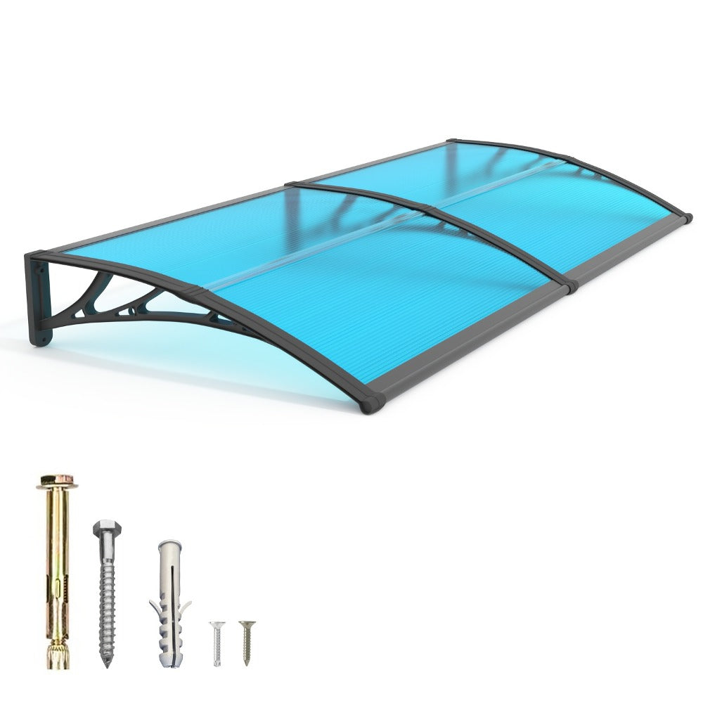 Window Awning Door Canopy Polycarbonate Overhang – UPF 50+ UV & Rain Protection, Leak-Proof Hollow Sheet, Weather-Resistant Outdoor Patio Awning for Doorways, Windows, Storefronts – Multiple Sizes & Colors
