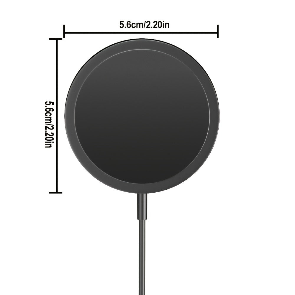 MagSafe Magnetic Wireless Charging Pad 15W Snap Alignment – Fast Charger for iPhone 17/16/15/14/13/12 & AirPods Pro/3/2, USB-C Cable & USB-A Converter Included, PD/PPS/QC Multi-Protocol | Slim Portable | Classic Black