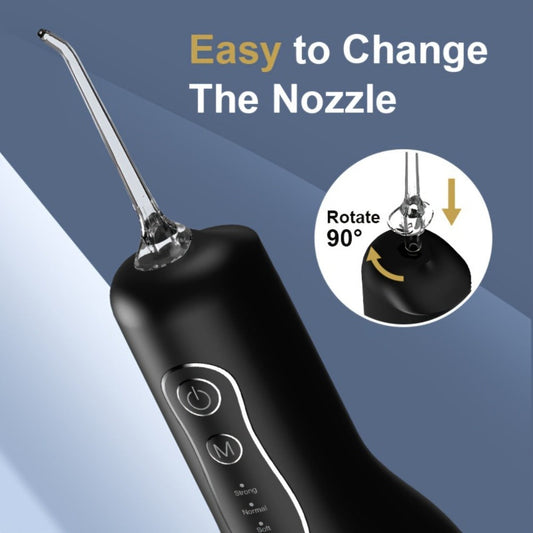 Cordless Water Flosser with 4 Modes, 4 Nozzles, IPX7 Rechargeable Portable Oral Irrigator, Black