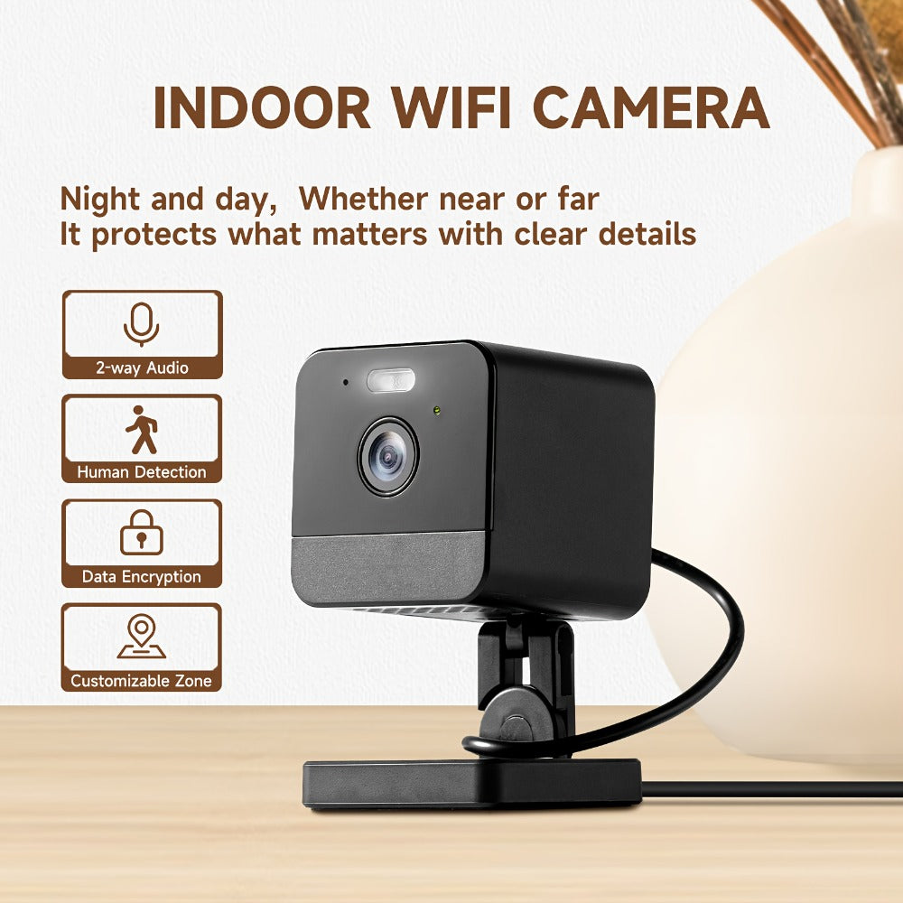 1080P Wireless Security Camera 2-Pack & 4-Pack with Dual-Band WiFi 2.4G & 5G, Motion Detection, Baby Monitor, Night Vision, Two-Way Talk, Siren Alert, Cloud & 256GB SD Card Support – Indoor Home Surveillance