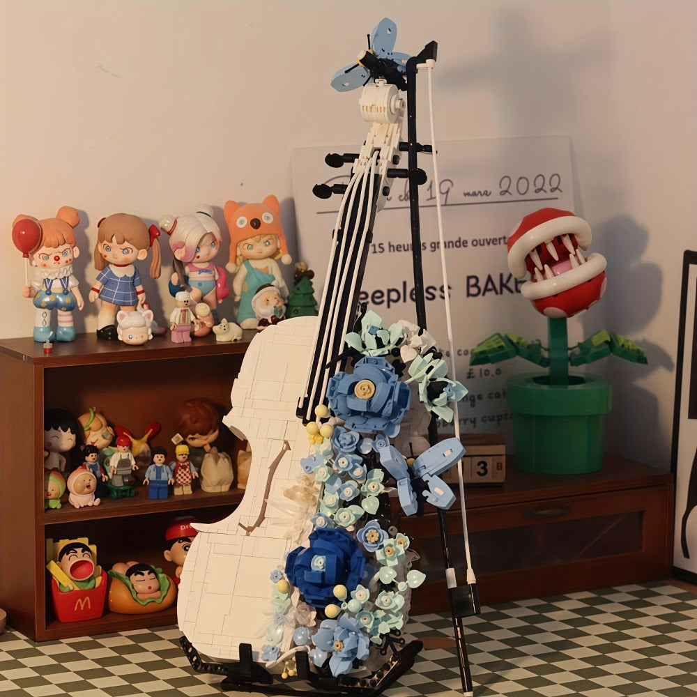 Flower Violin Building Block Set, 1,419-Piece 3D Model