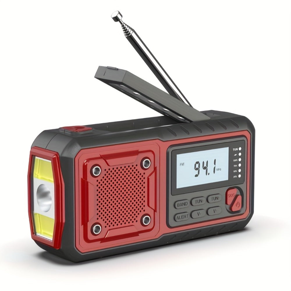 Hand Crank Emergency Weather Radio 5000mAh Solar Powered NOAA AM FM Portable Survival Radio with Flashlight SOS Alarm Reading Light Phone Charger Type-C for Hurricane Tornado Storm Preparedness Gift