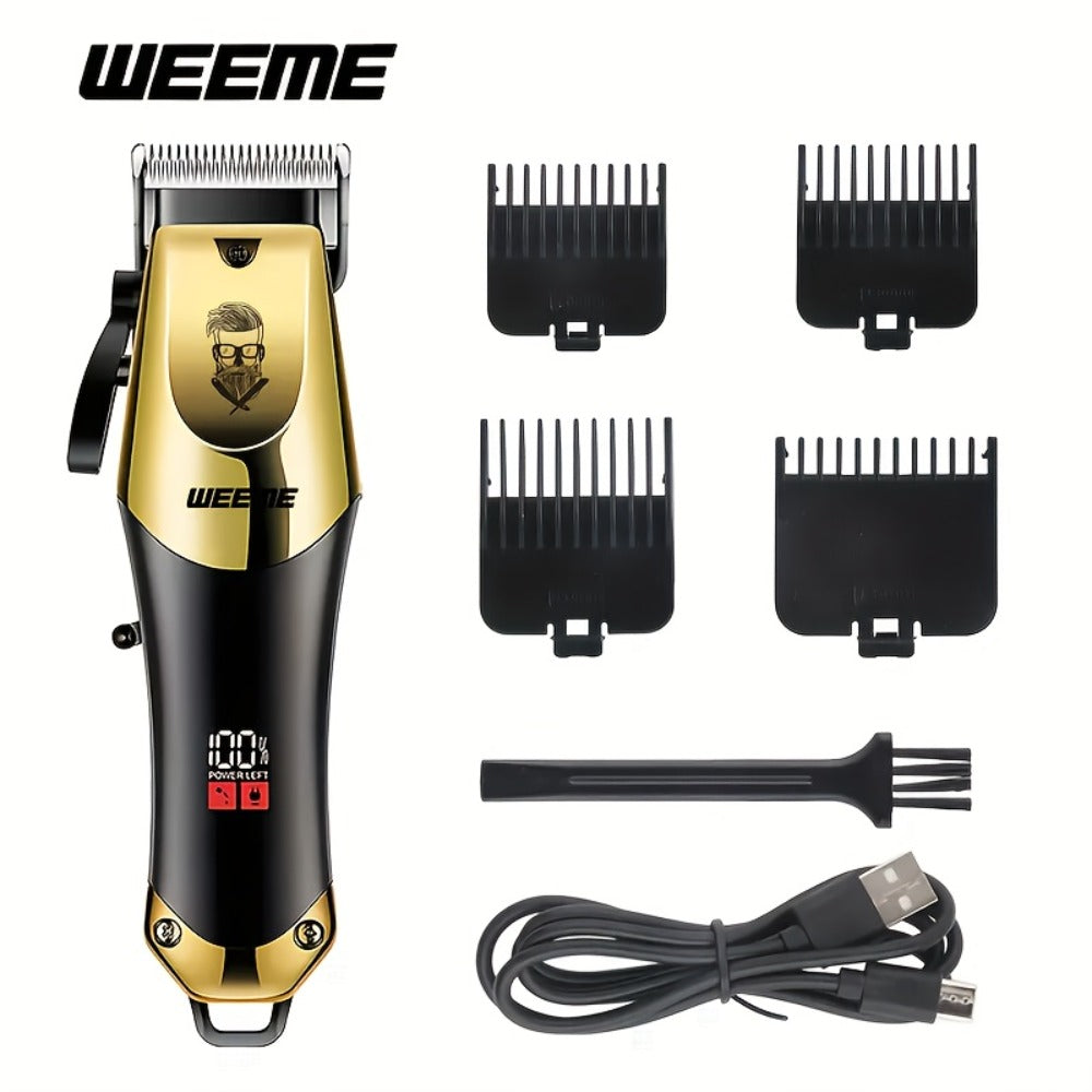 Zinc Alloy Men's Grooming Kit – USB Rechargeable Hair Clipper, Nose Trimmer, Electric Shaver & Detail Trimmer Set, 3500mAh Battery, 1-4 Piece Options, White Black Gold Gift for Men