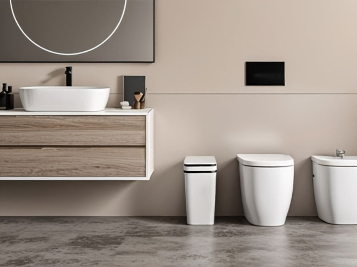 Motion Sensor Trash Can 2-Pack – 2.8 Gallon Touchless Automatic Slim Garbage Can with Auto Lid, Hands-Free Infrared Sensor Waste Basket for Bathroom Bedroom Office | White & Black