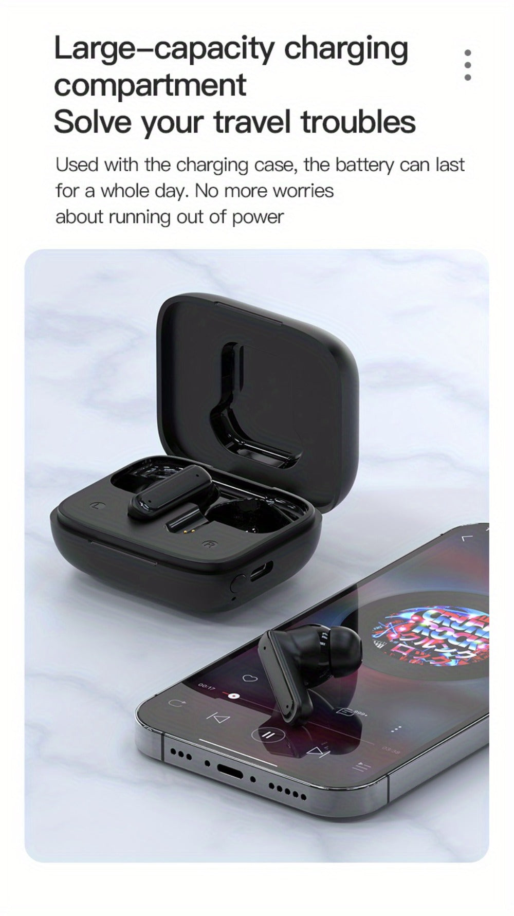 Touchscreen ANC Wireless Earbuds Full-Color Display – Noise Cancelling In-Ear with Charging Case for Sports Gaming Business – Gift for Men Women Compatible with iOS Android