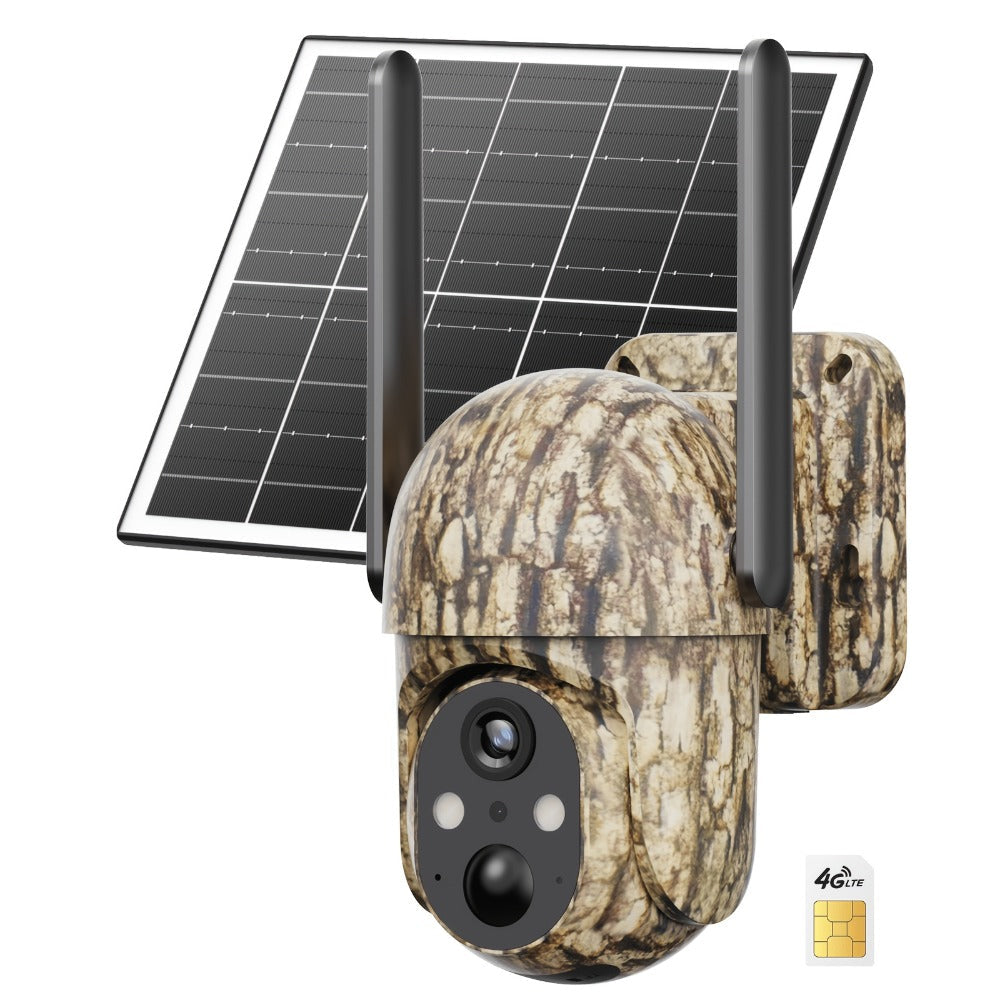 4G LTE Solar Trail Camera No WiFi Needed, Outdoor Security Camera 4K Night Vision, 360° Pan Tilt Live View, Two-Way Audio, Waterproof – Hunting Farm Ranch Wildlife Monitoring