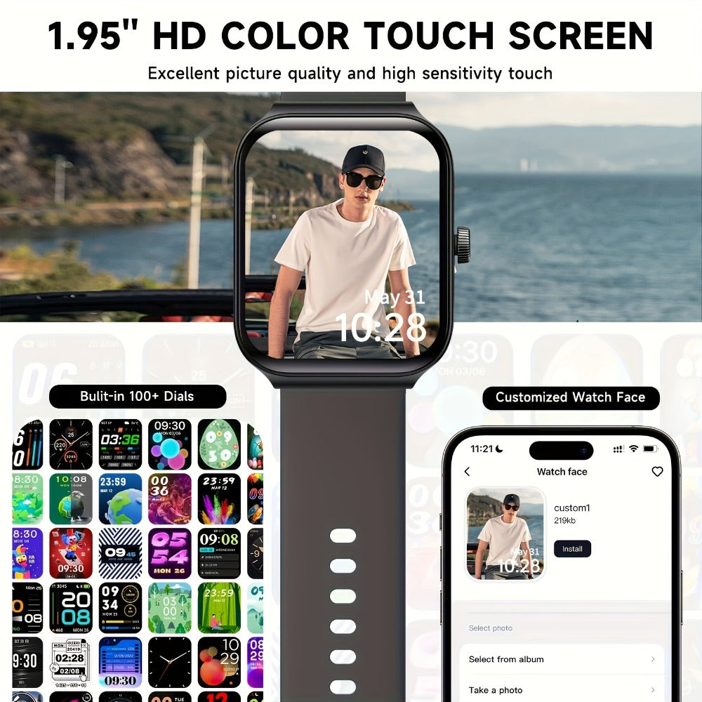 Fitness Tracker Smartwatch with Alexa Built-in FAWEIO 1.95" Large Display, Wireless Calling, 100+ Sport Modes, Pedometer Heart Rate Sleep Blood Oxygen, Compatible with iPhone & Android – Smart Watch for Men Women 11 Colors