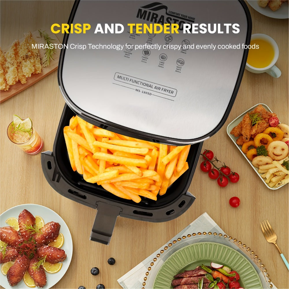 Air Fryer Smart Touch Screen – 2.8QT & 6.5QT with Color Icons, Viewable Window, 8 Preset Recipes & Manual Adjustments, Dishwasher-Safe Basket for Family Meals & Party Cooking