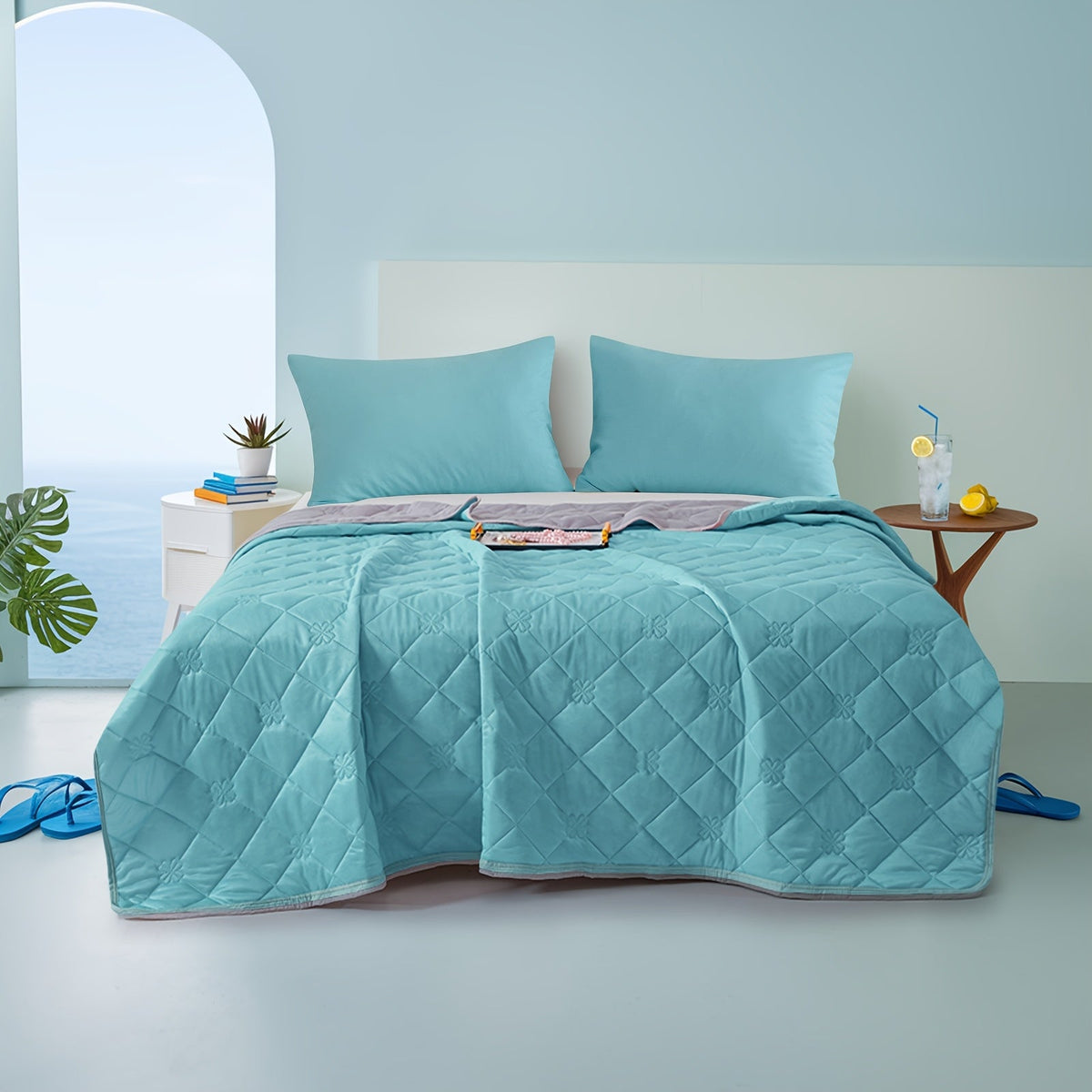 Ultrasonic Embossed Cooling Blanket – 100% Polyester Summer Throw, Breathable Lightweight for Hot Sleepers, Machine Washable, 6 Colors