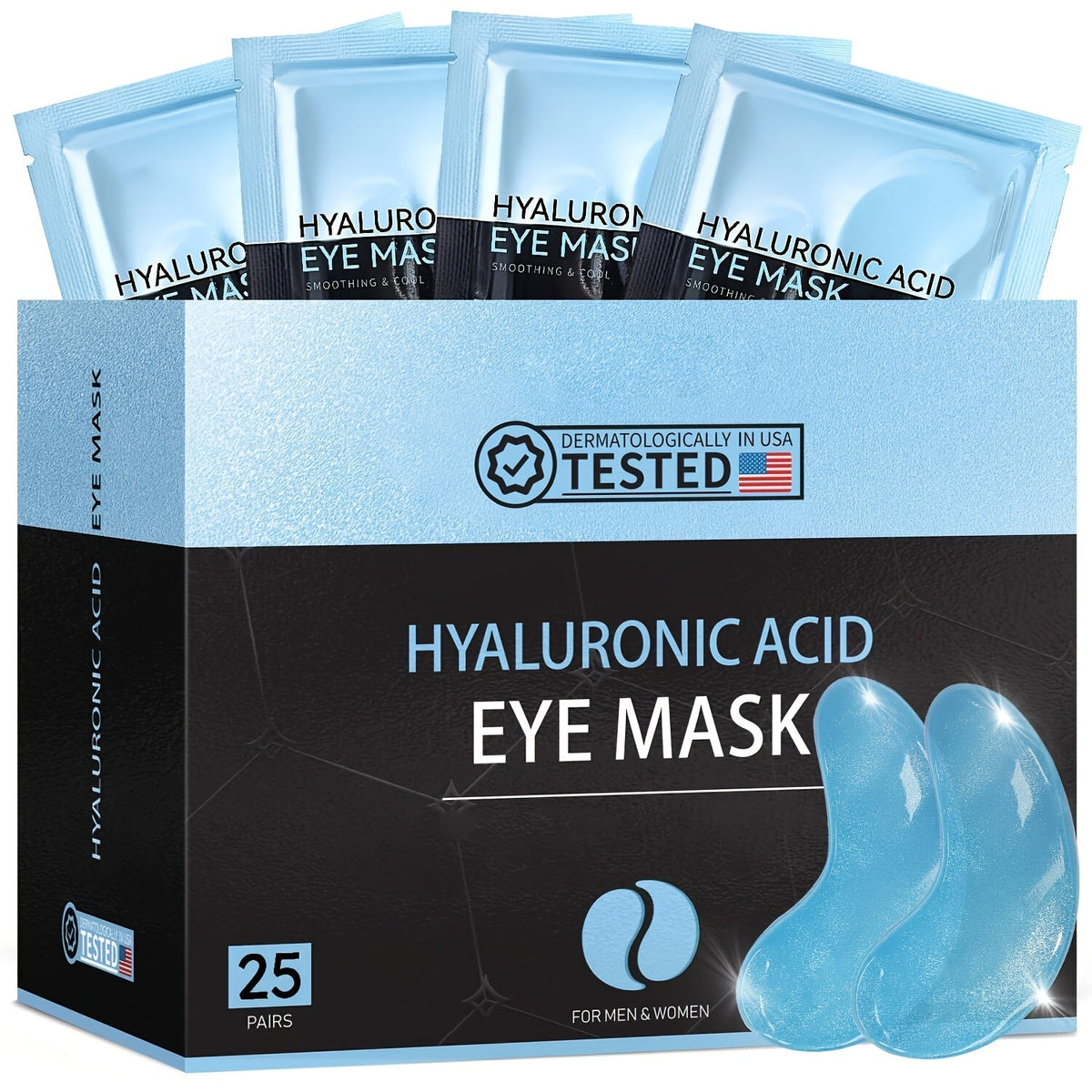 Under Eye Patches Collagen 25 Pairs 3-Formula Choice — Caffeine for Dark Circles & Puffiness | Hyaluronic Acid for Deep Hydration | Aloe Vera for Soothing & Cooling | All Skin Types Men & Women