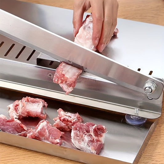 Manual Meat Slicer with 408 Stainless Steel Blade for Frozen Beef Rolls