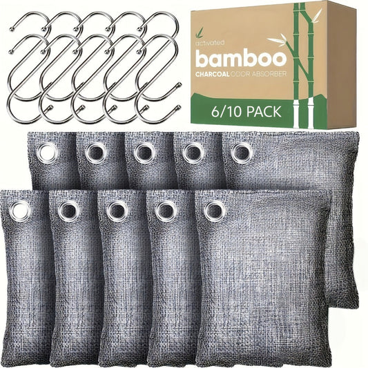 Bamboo Charcoal Odor Absorber Bags, Unscented for Home, Car & Closet