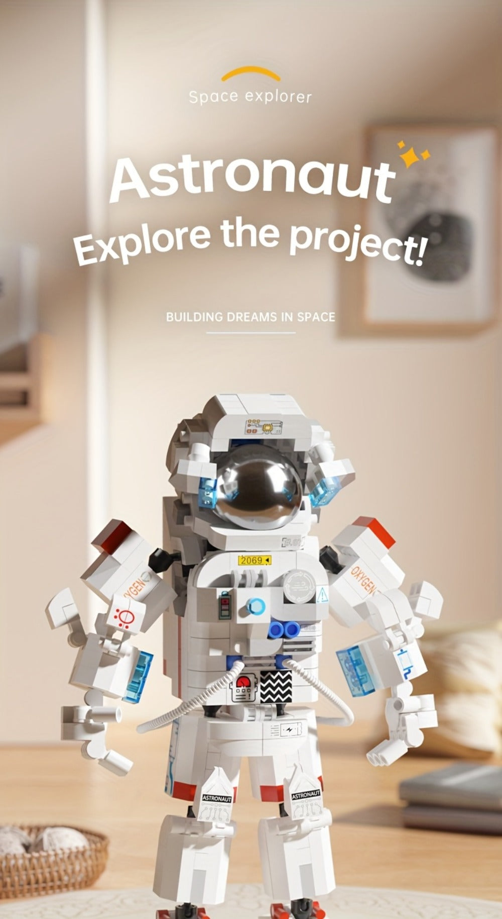 623-Piece Astronaut Micro Building Block Model Kit