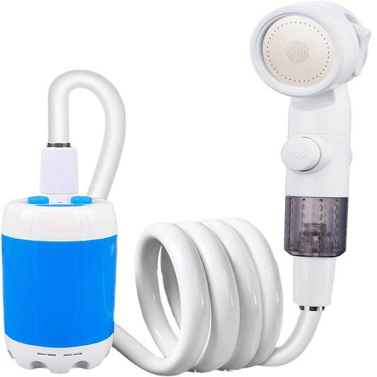 Camping Shower Pump with USB Rechargeable Battery for Portable Outdoor Rinsing