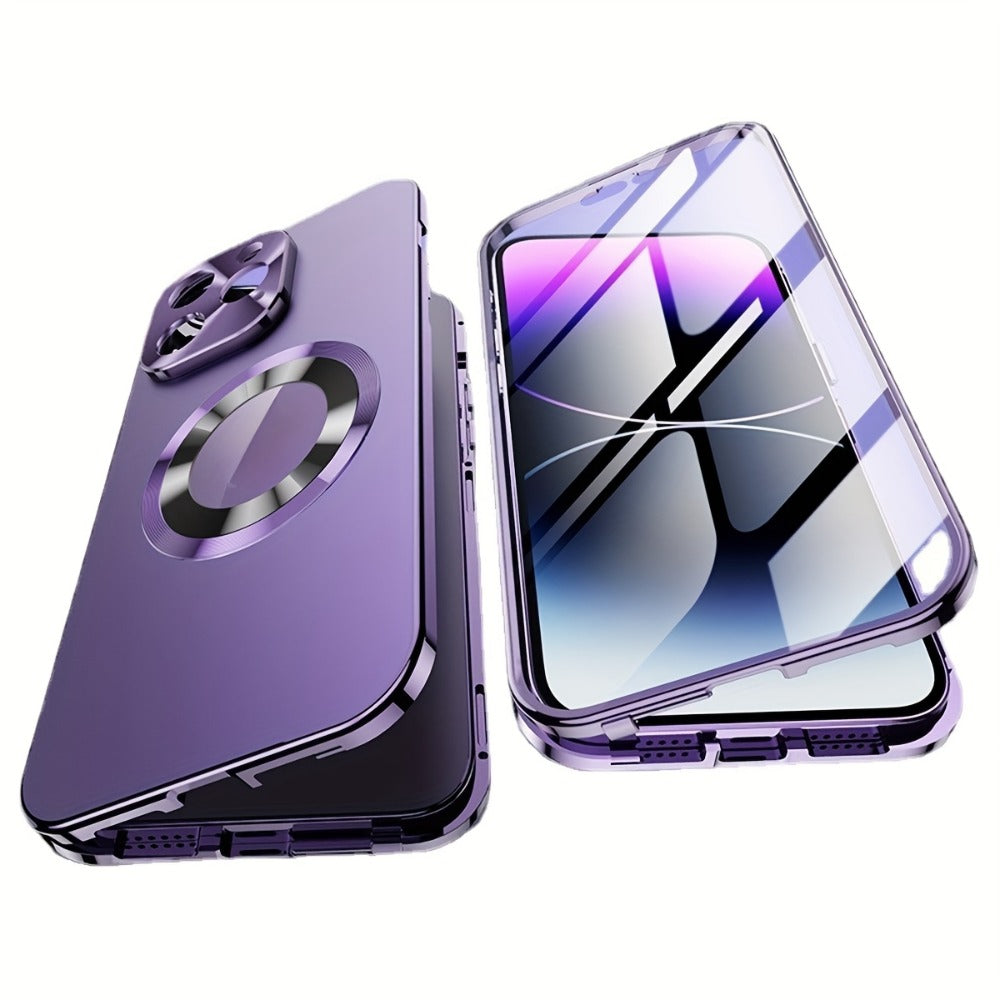 iPhone Anti-Spy Magnetic 2-in-1 Phone Case with All-Round Lens Protection – Complete Drop Protection Cover for iPhone 12 13 14 15 16 Pro Max Plus | Privacy Shield Slim Fit Design
