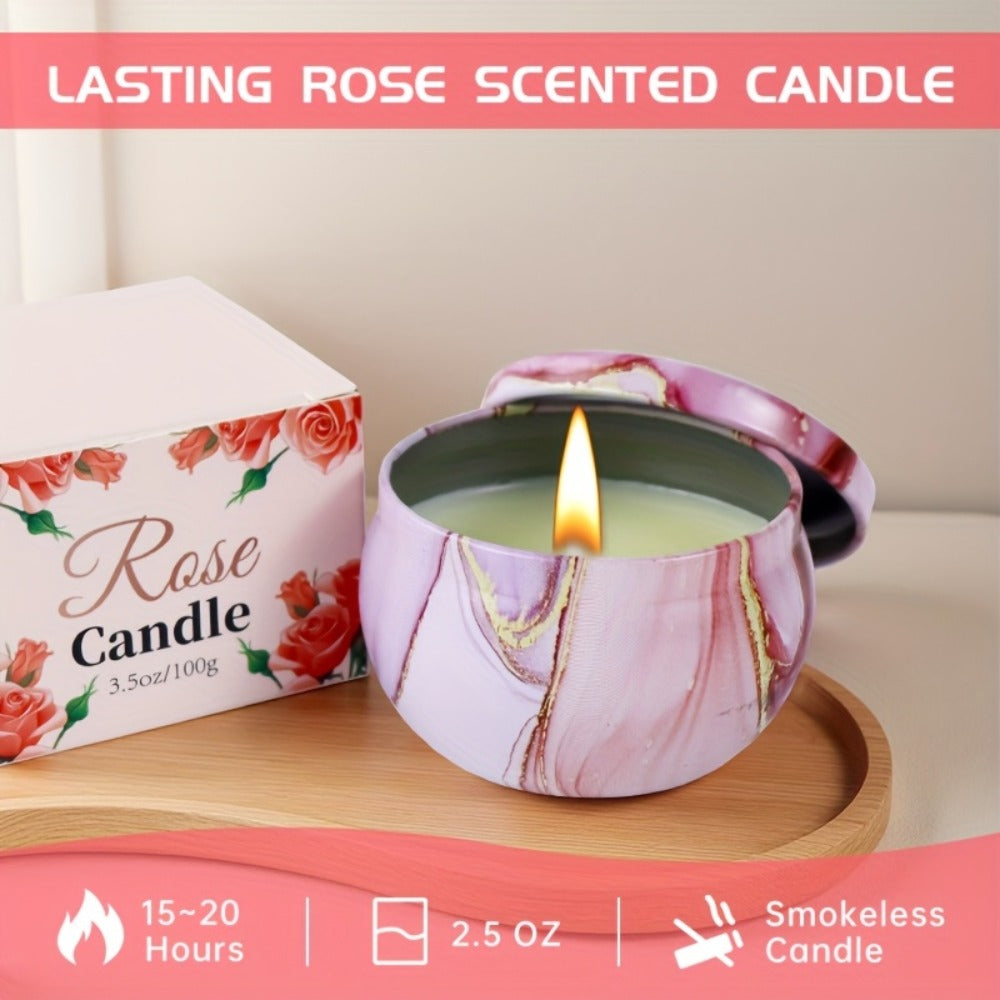 Luxury Spa Gift Set for Women 10-Piece Rose Scented Candles Bath Salt Balls Dried Flowers Eye Mask Soap Blanket Socks Hair Ribbon Gift Card Birthday Christmas Mother's Day Valentine Gift
