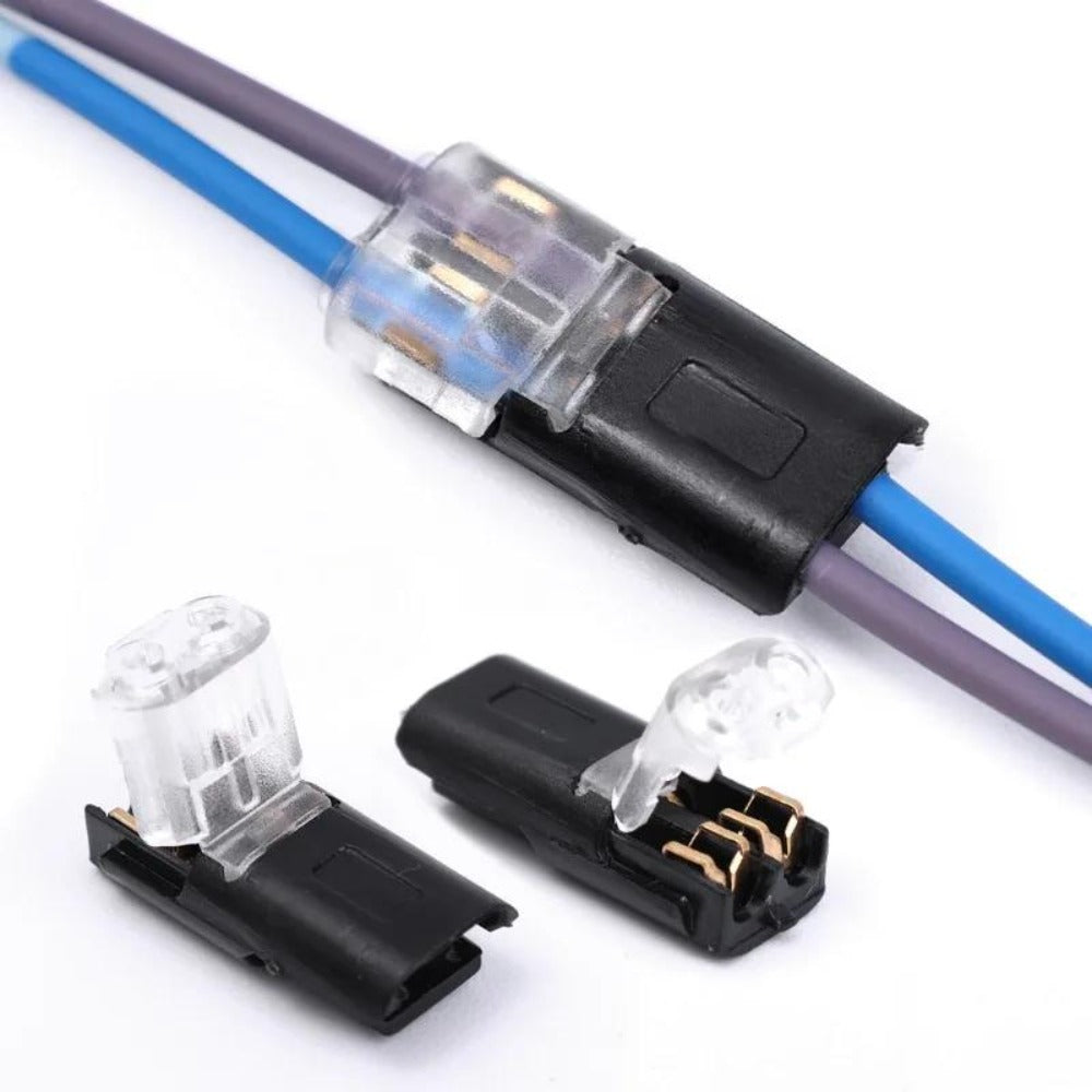 152Pcs LED Wire Connectors 2-Pin Quick-Connect Latches, Low-Voltage Plug-and-Play Cable Connectors Up to 36V, Compact Locking Latches for Lighting, Outdoor Wiring, Electricians & DIY Installers