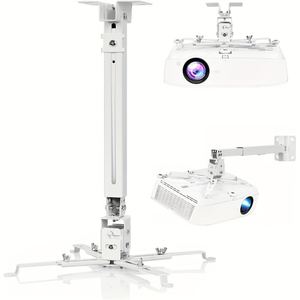 Ceiling Mounted Projector Bracket Adjustable Angle Height & Extendable Arm, 40LB Load Capacity, Universal LCD DLP Projector Mount Hanger for Home Theater Office Classroom