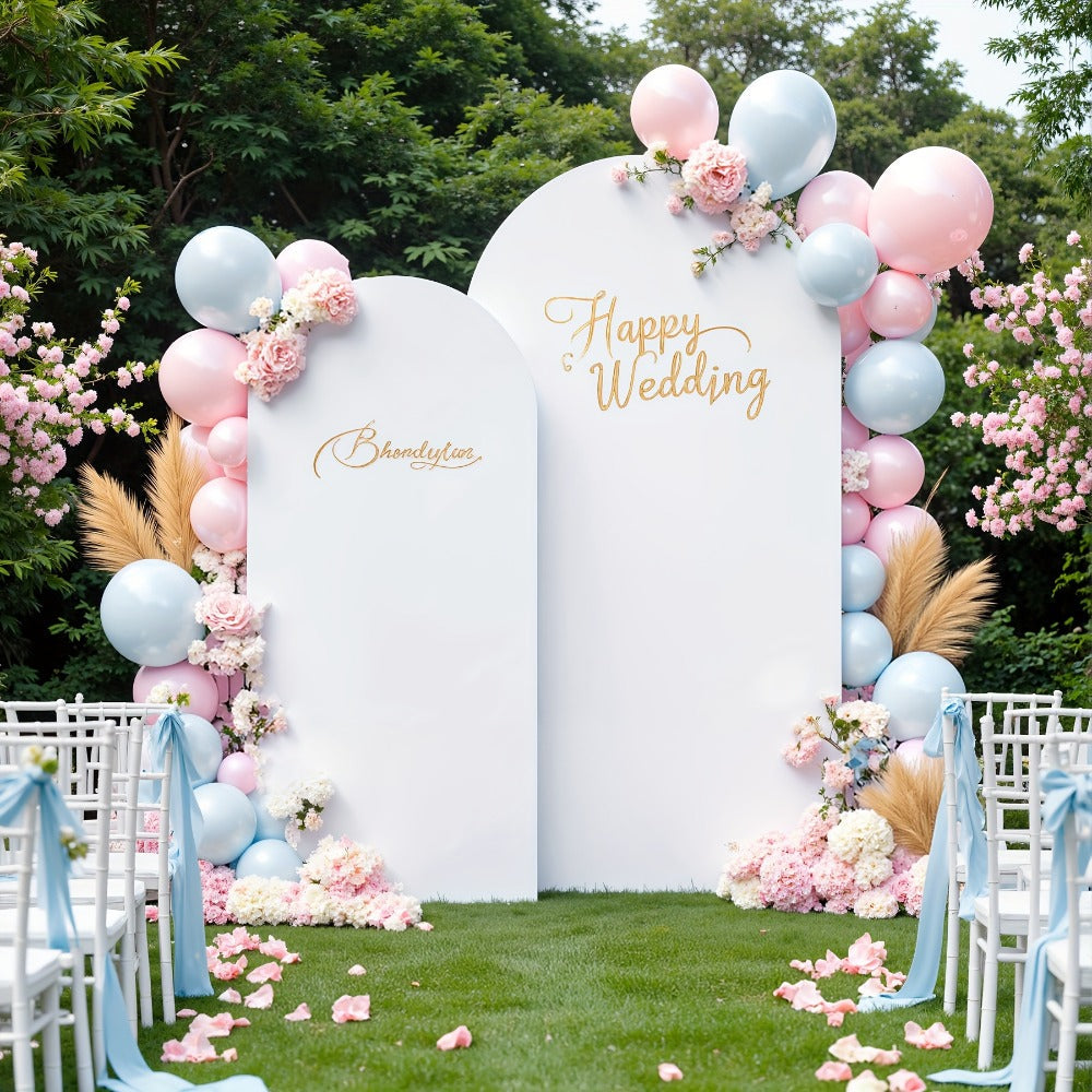 Spandex Arch Backdrop 2 Pack 6Ft x 6.6Ft Wrinkle-Free Stretch Photography Background with Bottom Zipper, Polyester Arched Cover Photo Prop for Wedding, Party, Gender Reveal & Birthday Decoration