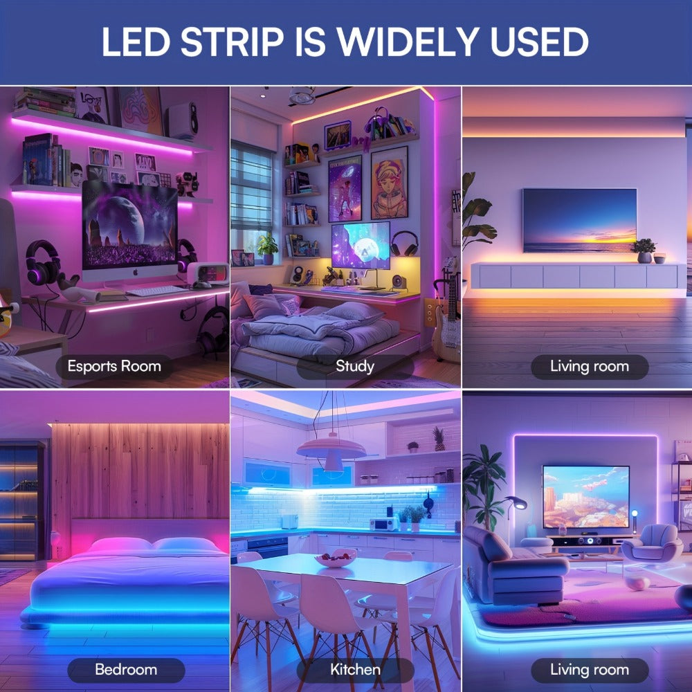 LED Strip Lights 200FT – Smart RGB Color Changing with App & Remote Control Music Sync 16 Million Colors Timer for Room Bedroom Gaming Party Holiday Christmas Decor