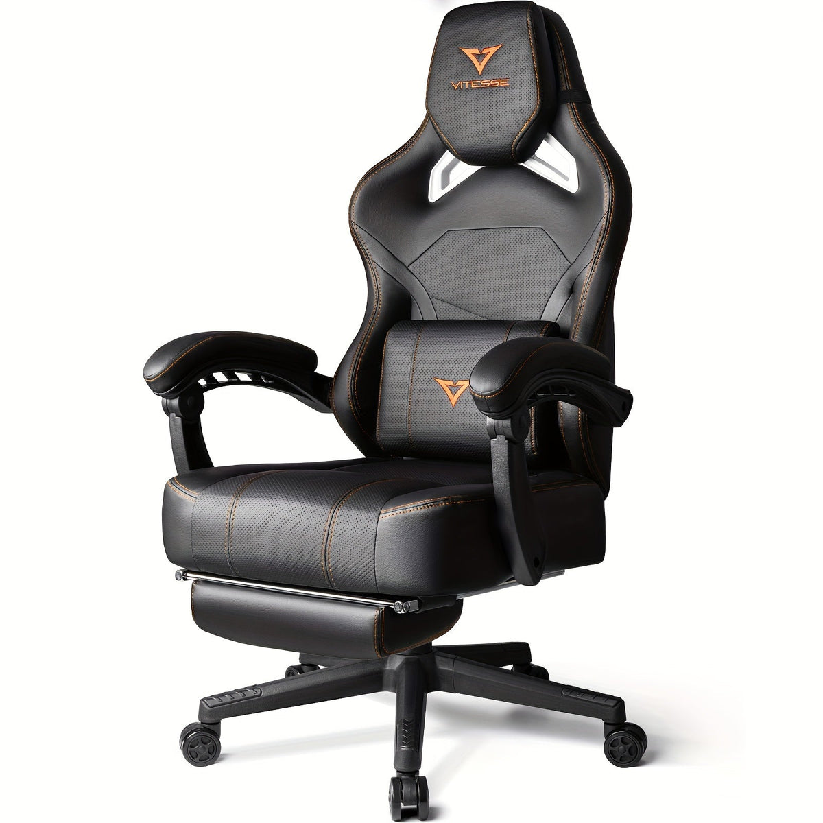 Gaming Chair shown in the Black+Orange option