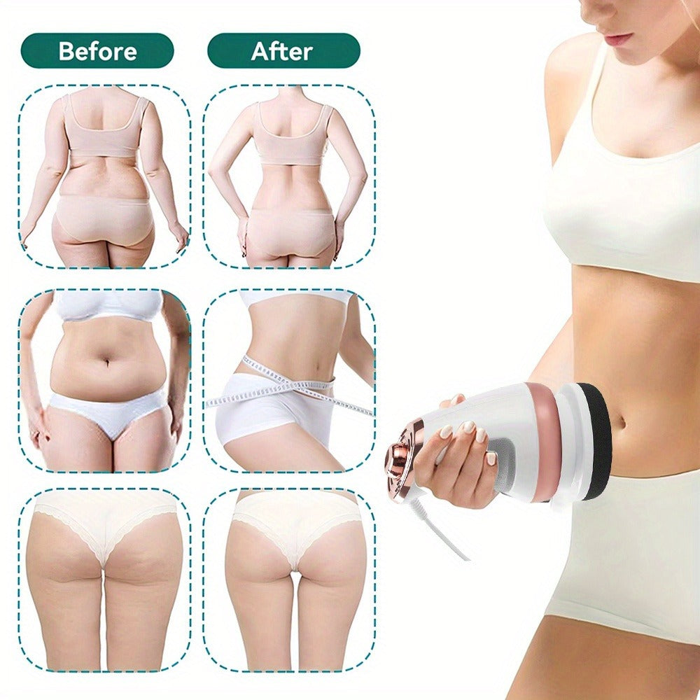 Handheld Body Massager with 5 Interchangeable Heads & 3 Washable Pads – Adjustable Vibration Intensity, Full Body Muscle Relief for Abdomen, Waist, Arms, Buttocks & Legs, Portable Electric Massage Machine