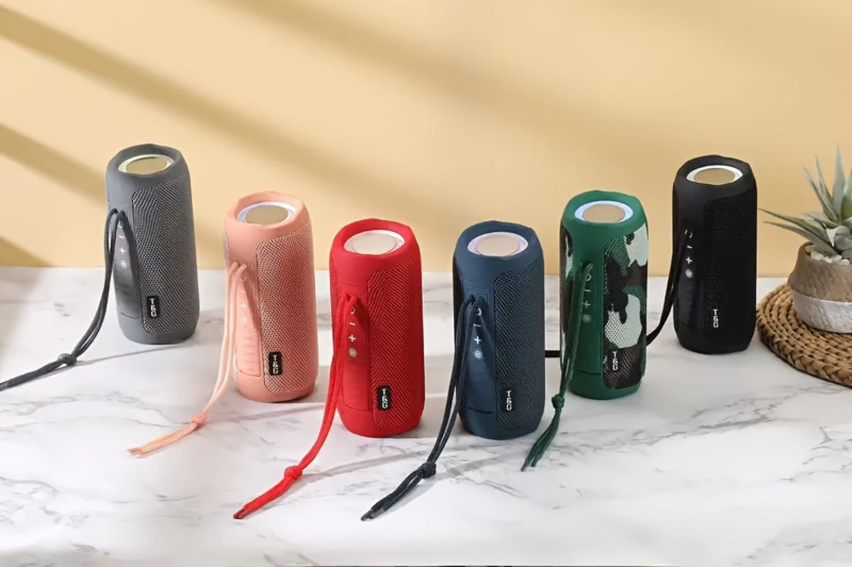 TG227 Portable Bluetooth Speaker with LED Breathing Light, TWS Stereo Sound, USB-C Rechargeable, Wireless Speaker for Outdoor Camping, Hiking, Gatherings