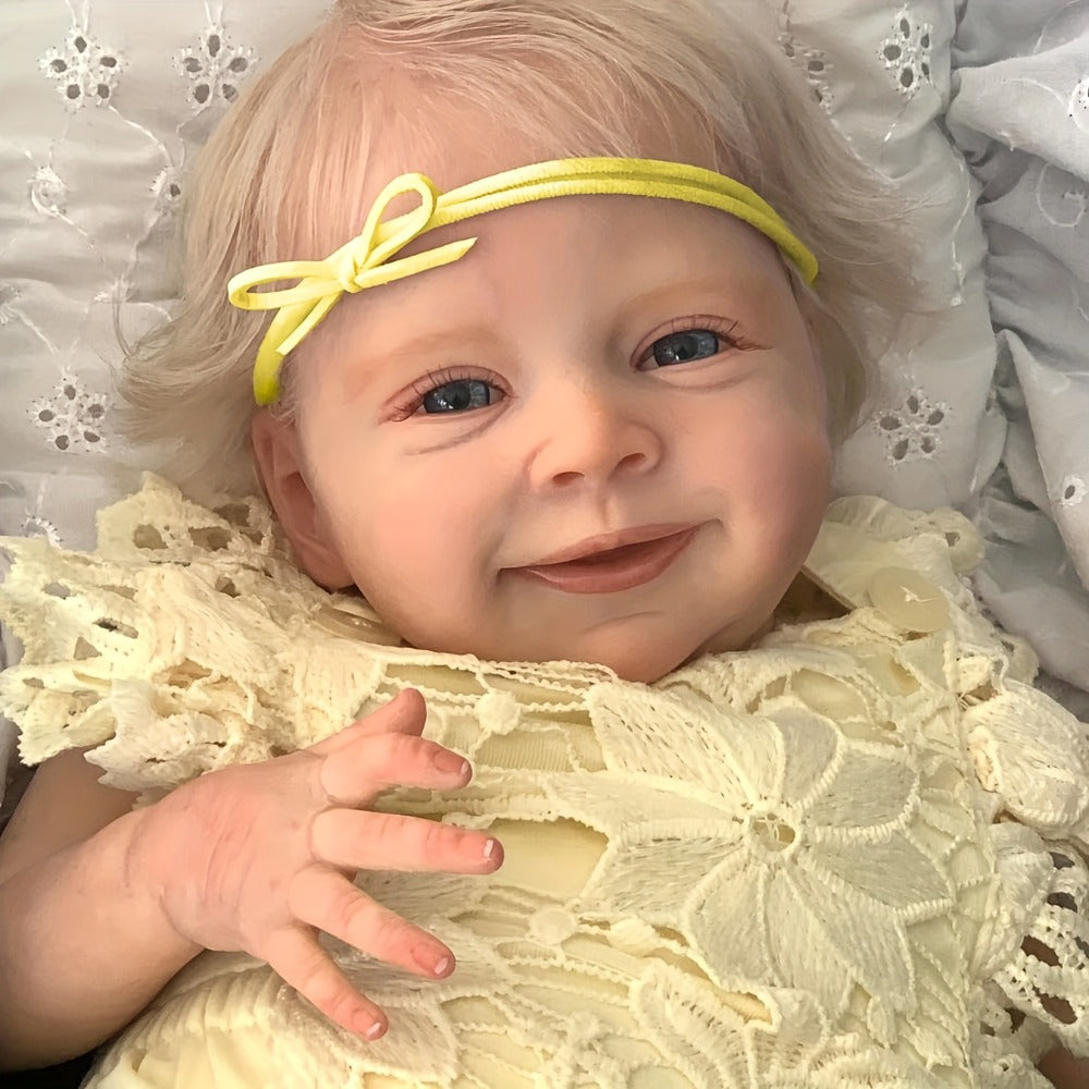 19-Inch Blonde Reborn Baby Doll with Soft Vinyl Body and Accessories