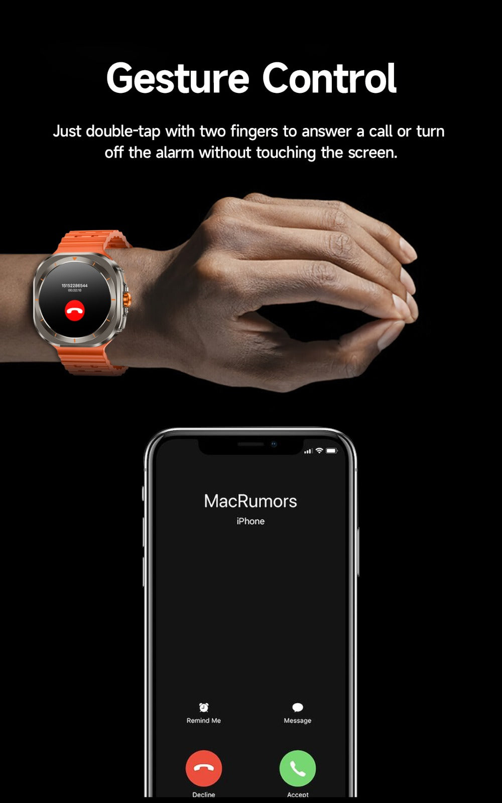 SIM Card Smartwatch Voice Assistant 100 Sport Modes – Big Screen Wireless Calling Fitness Tracker Wireless Charger 2 Straps Customizable Watch Faces Orange Black White Blue Gift