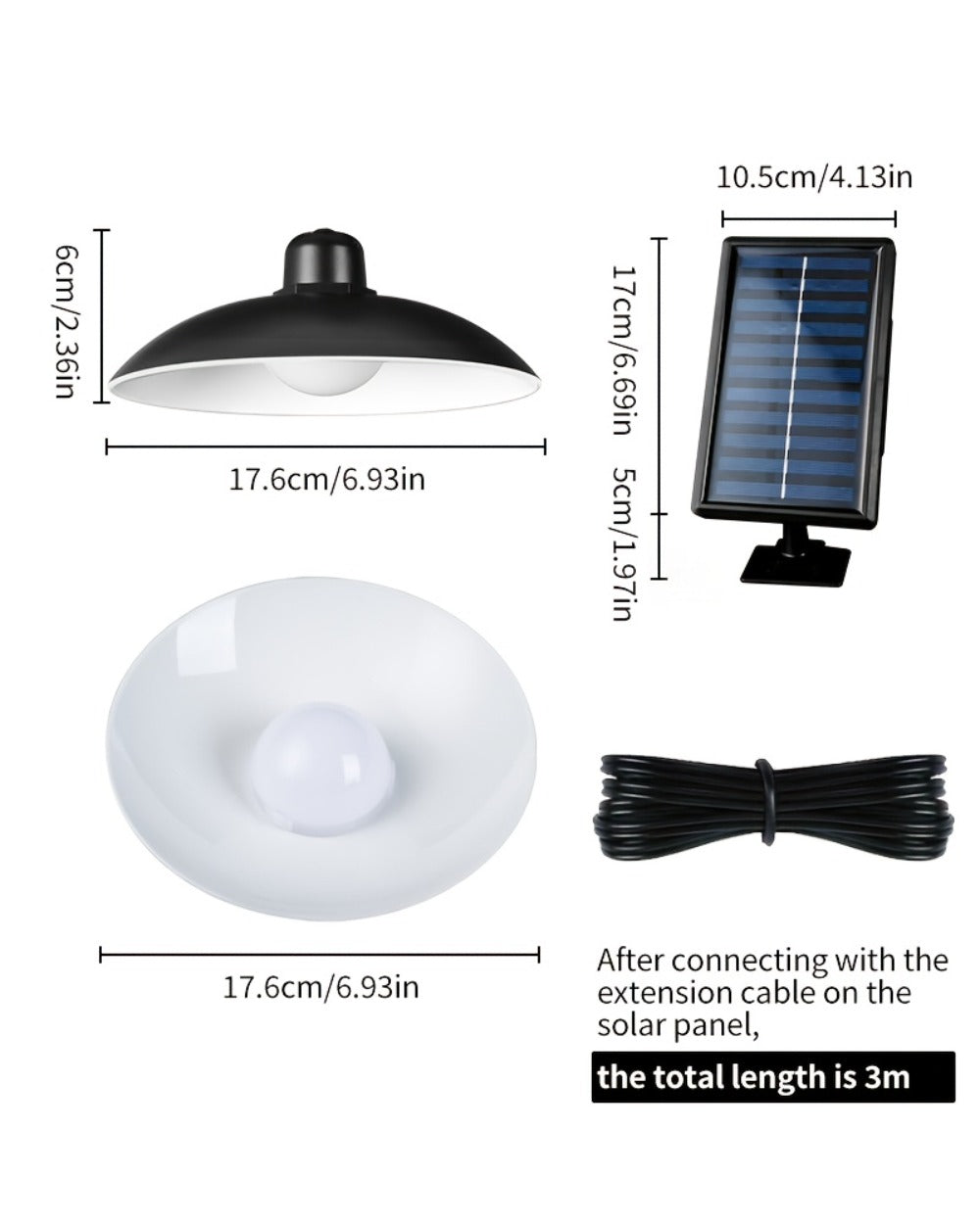 Solar Pendant Light Indoor Outdoor Hanging Light Fixture 3200mAh Rechargeable - 3 Brightness Modes Remote Control 2 LED Bulbs Warm & Cool White for Patio Gazebo Pergola Shed Garage Barn Off-Grid