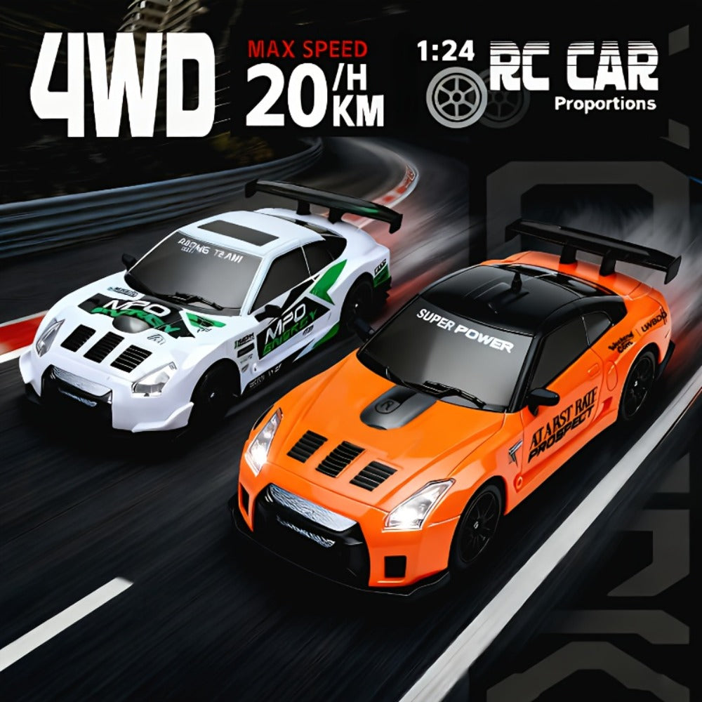 RC Drift Car 1:24 Scale 4WD Remote Control Sports Car, 2.4GHz Indoor Drift Racer, Red