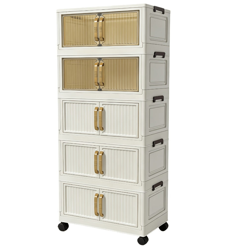 Shoe Cabinet Entryway Organizer – Multi-Functional Foldable Storage Cabinet 3/5 Tier Large Capacity | Space-Saving Closet Organizer for Entrance, Corridor, Bedroom & Living Room | Sturdy & Easy Setup
