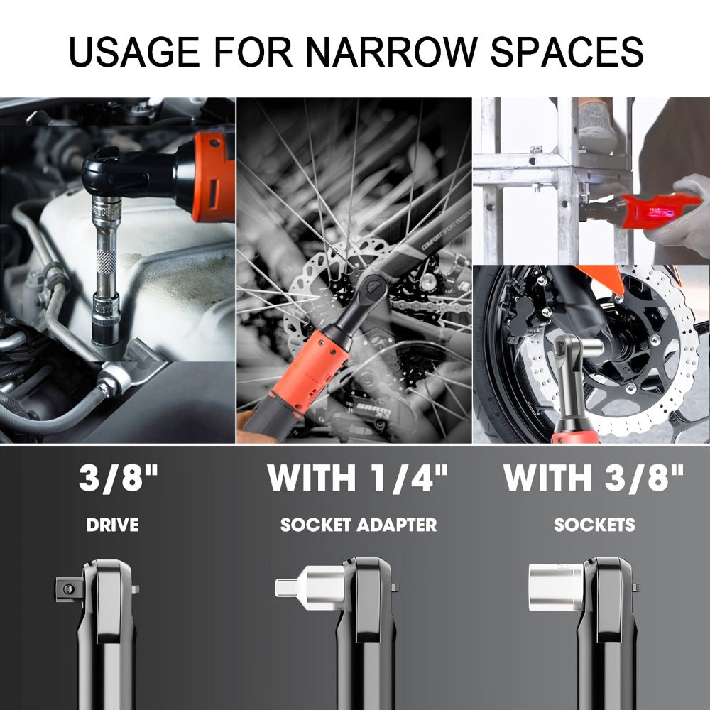 Cordless Electric Wrench QUAGGA 12V - 45Nm High Torque 3/8" Rechargeable Ratchet Wrench with Battery & Charger for Automotive Repair, Stage Truss & Home Improvement, Best Family Gift Tool