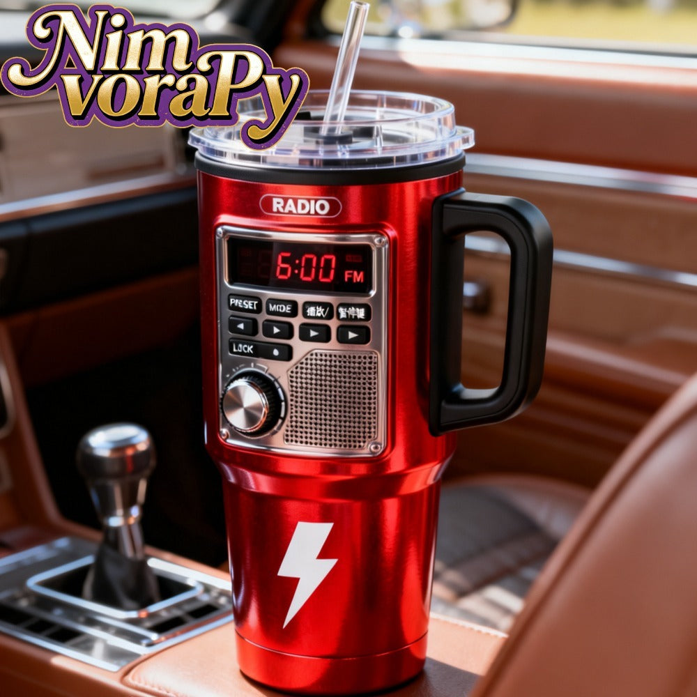Insulated Travel Mug 40 Oz – Retro Game Console Stainless Steel Tumbler with Leak-Proof Lid & Straw – Hot & Cold Beverages – Perfect Birthday & Christmas Gift for Gamers & Outdoor Adventurers