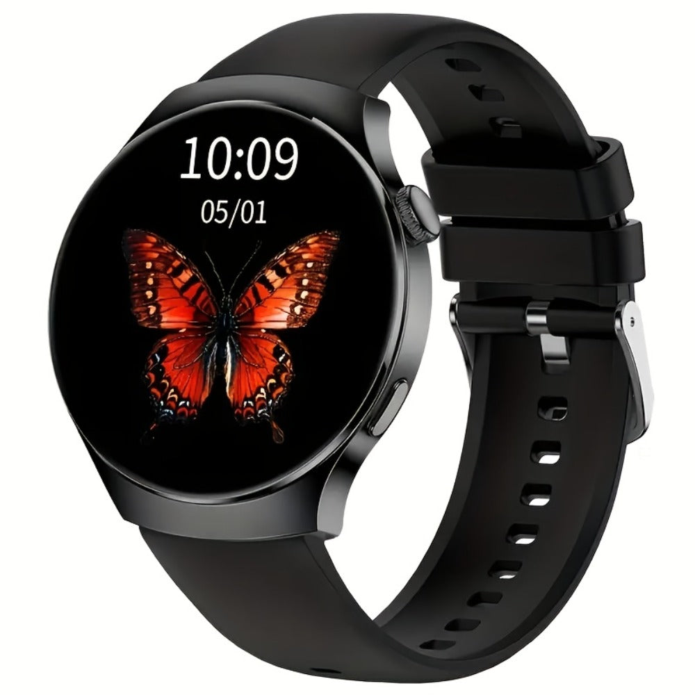 OLED Smartwatch 2.01 Inch Round Screen 95% Screen Ratio Fitness Tracker Running Cycling Walking Step Counter Music Control 300mAh Battery Lightweight Silicone Band Men Women 7 Styles Black Gray 2026