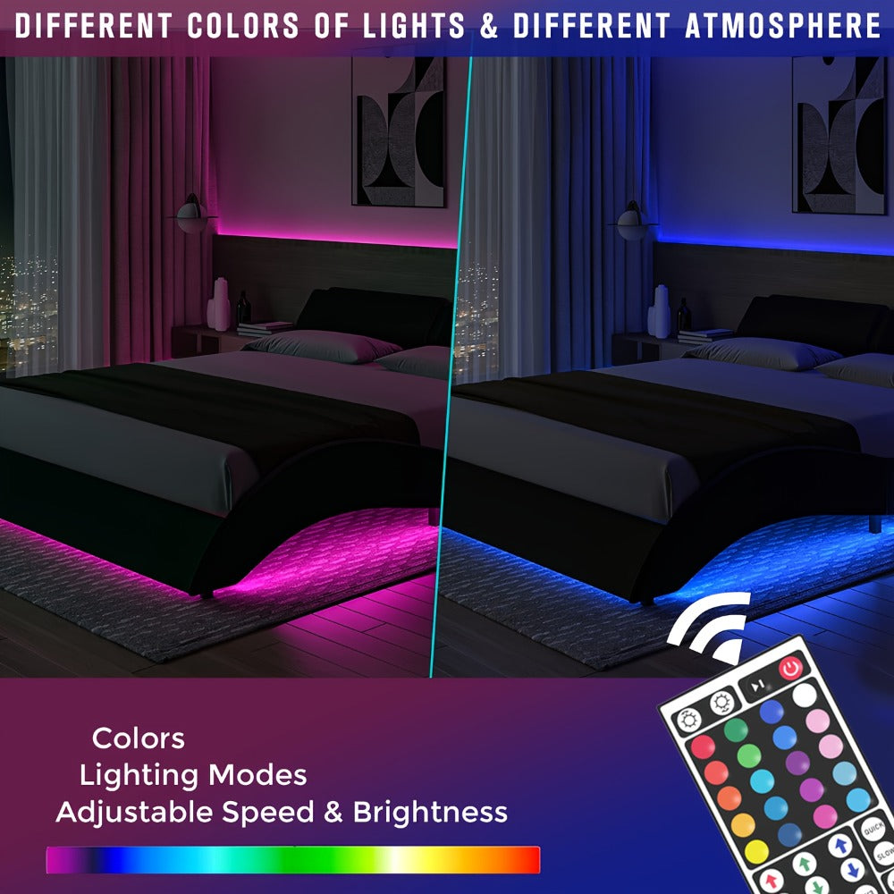 LED Strip Lights RGB 50ft 100ft – Smart Color Changing Light Strip Remote Control Stepless Dimming Music Sync for Bedroom TV Backlight Living Room Stairs Party Christmas Halloween Decor
