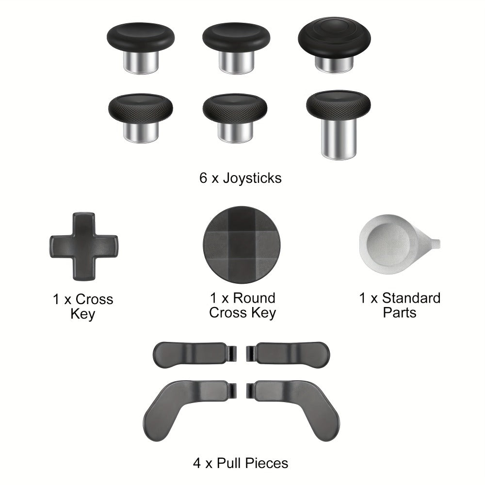 Xbox Elite Controller Series 2 Accessories 13-in-1 Replacement Kit - Paddles Thumbsticks Analog Sticks 2 D-Pads Repair Tool Stainless Steel Parts Set for Xbox Elite 2