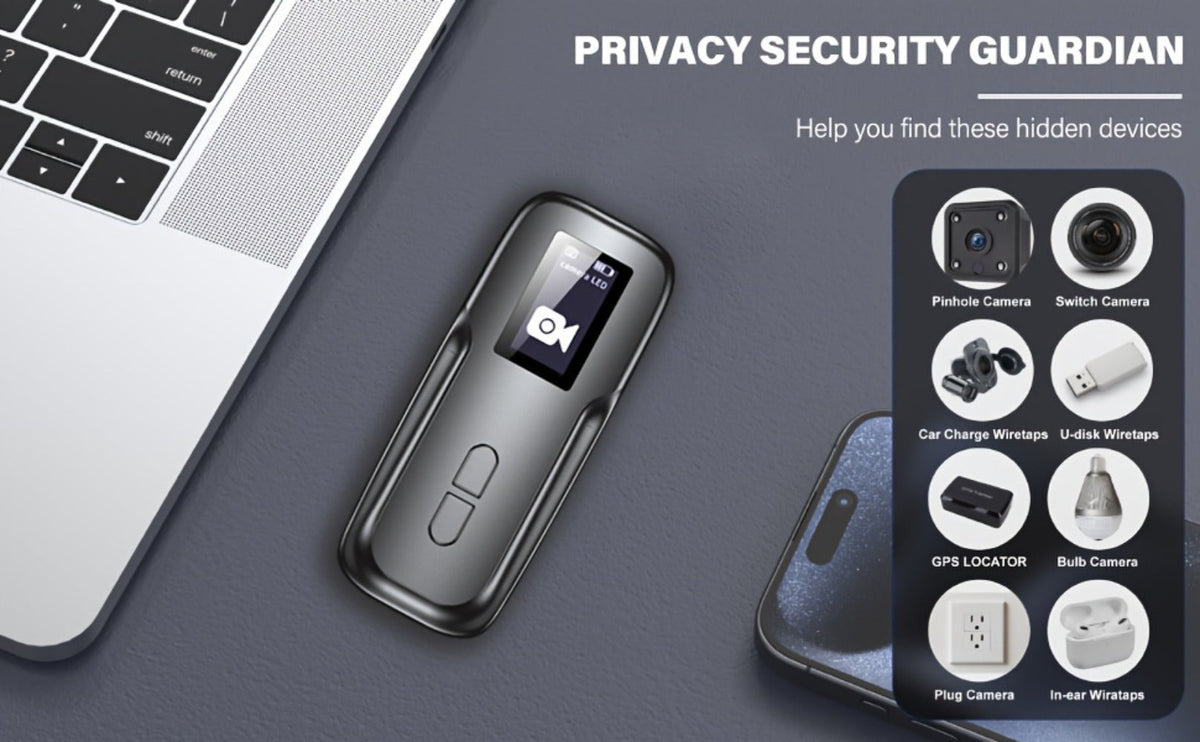 Hidden Camera Detector with OLED Screen – RF Signal & Infrared Anti-Spy Bug Detector, GPS Tracker Finder, Anti-Eavesdropping Scanner for Travel, Hotel, Airbnb, Office & Car Security