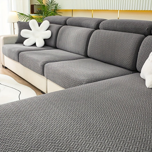 Stretch Jacquard Sofa Cover with Seat, Chaise, Armrest and Back Cover Options