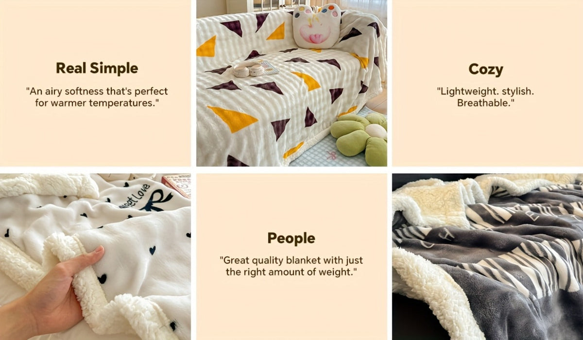 400-450gsm Heavyweight Flannel Blanket – Thick Warm Woven Throw for Bed, Sofa & Bedroom, Machine Washable, 16 Patterns, 4 Sizes