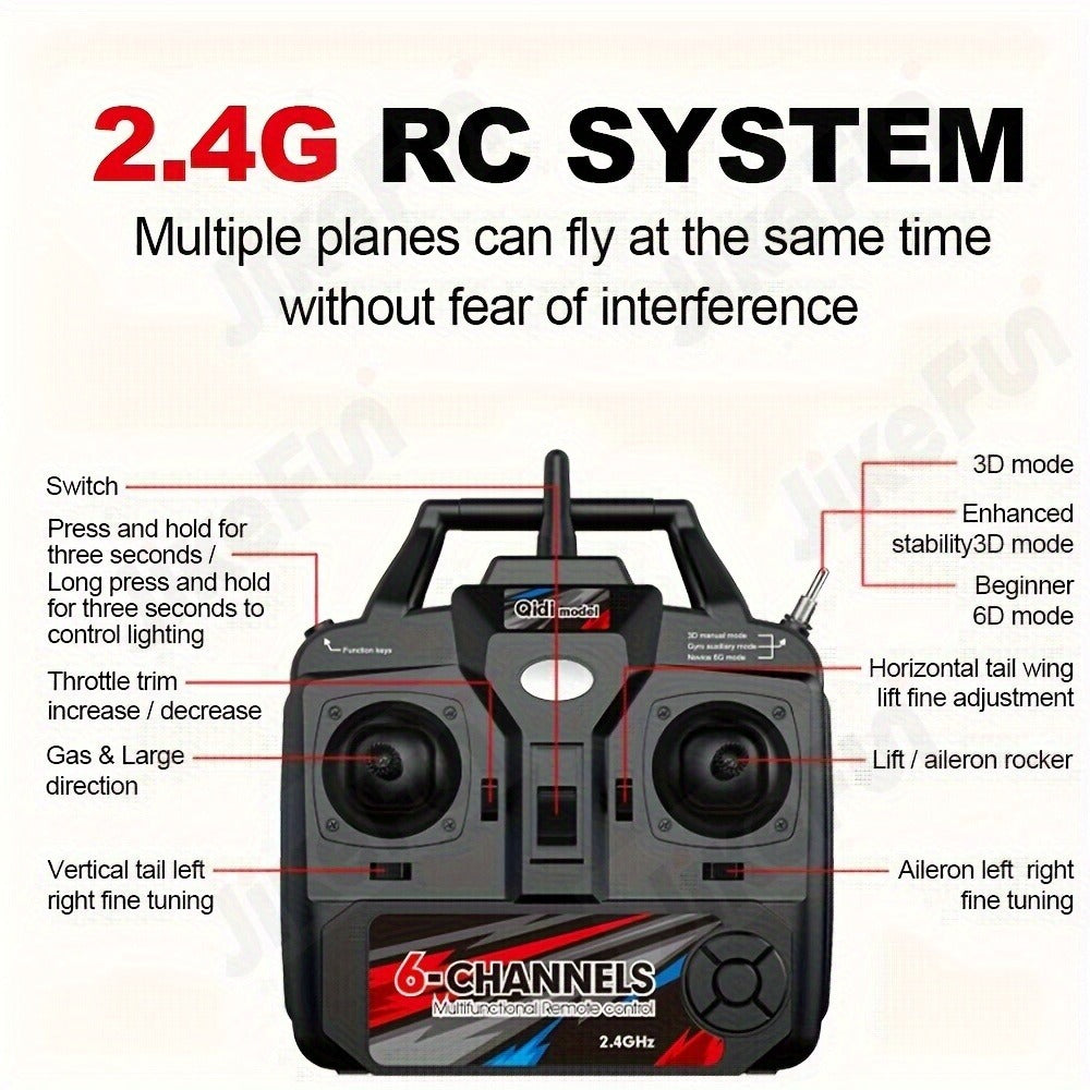 QIDI560 M7 Brushless RC Airplane, 6-Channel Fixed-Wing, 6-Axis Gyro