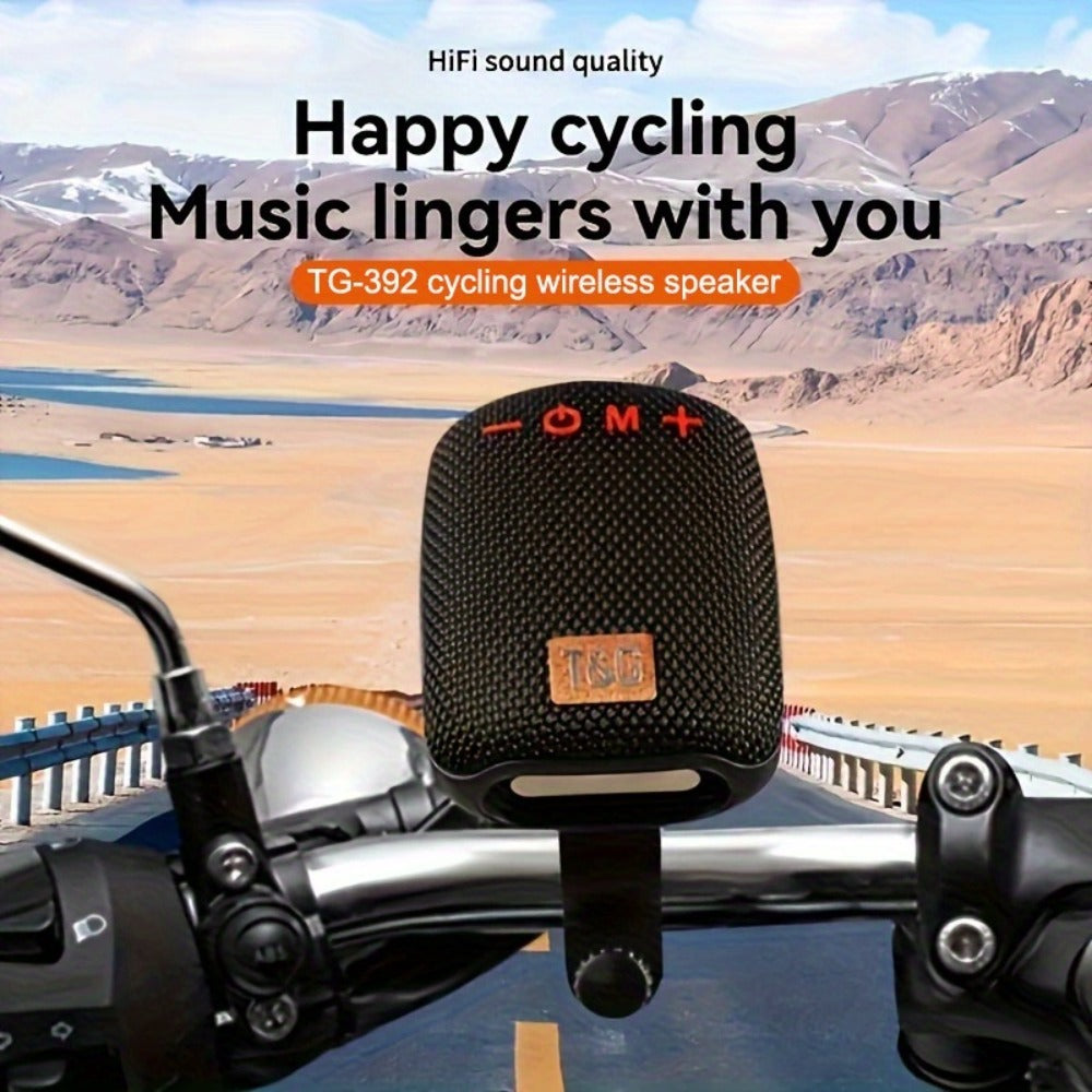 T&G 392 IPX5 Waterproof Cycling Bluetooth Speaker – Compact Outdoor Wireless Speaker with TWS Stereo, FM Radio, TF Card & USB Drive Support, Type-C Charging, Compatible with Phone & Tablet