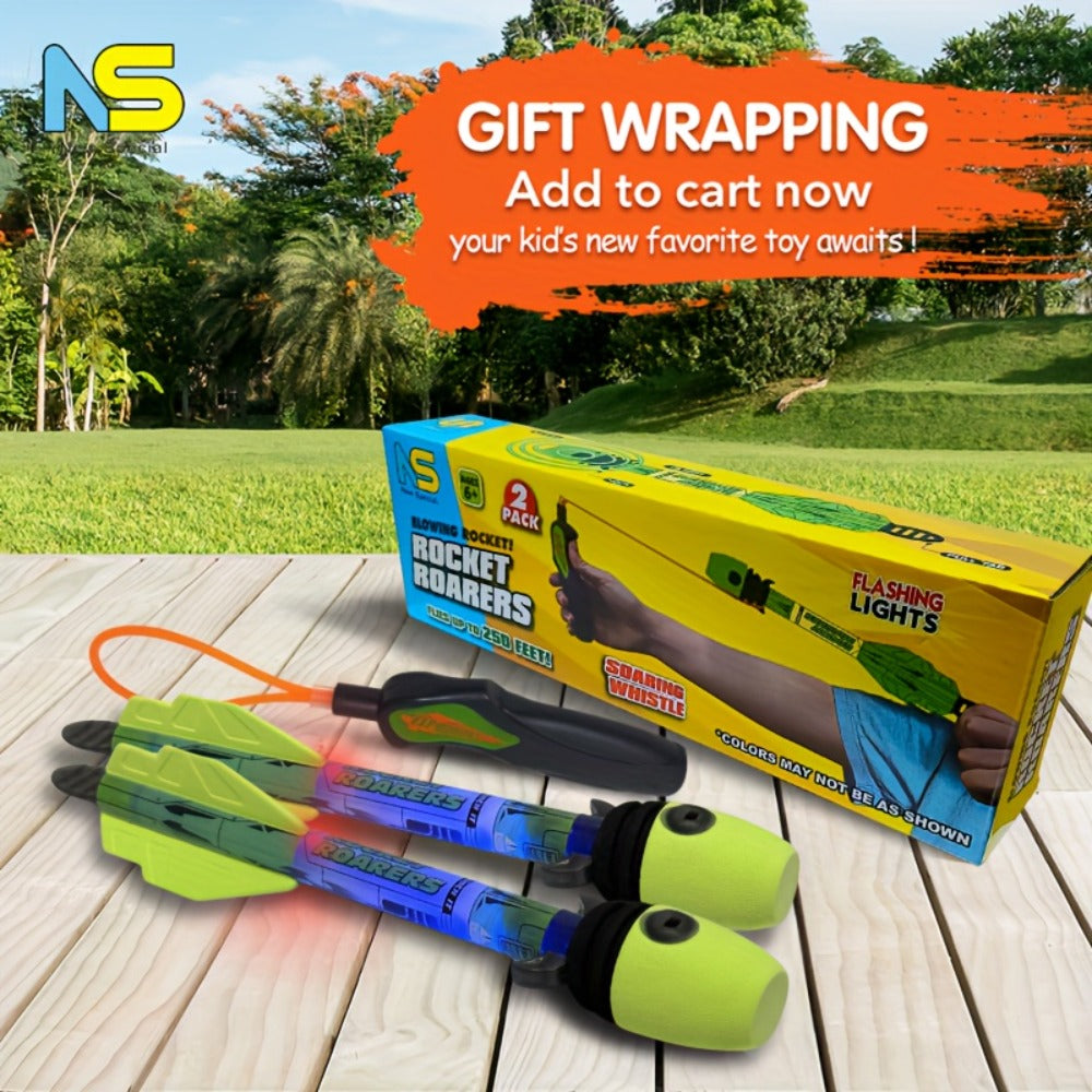 LED Foam Rocket Launcher with Flashing Light, Up to 250 Feet