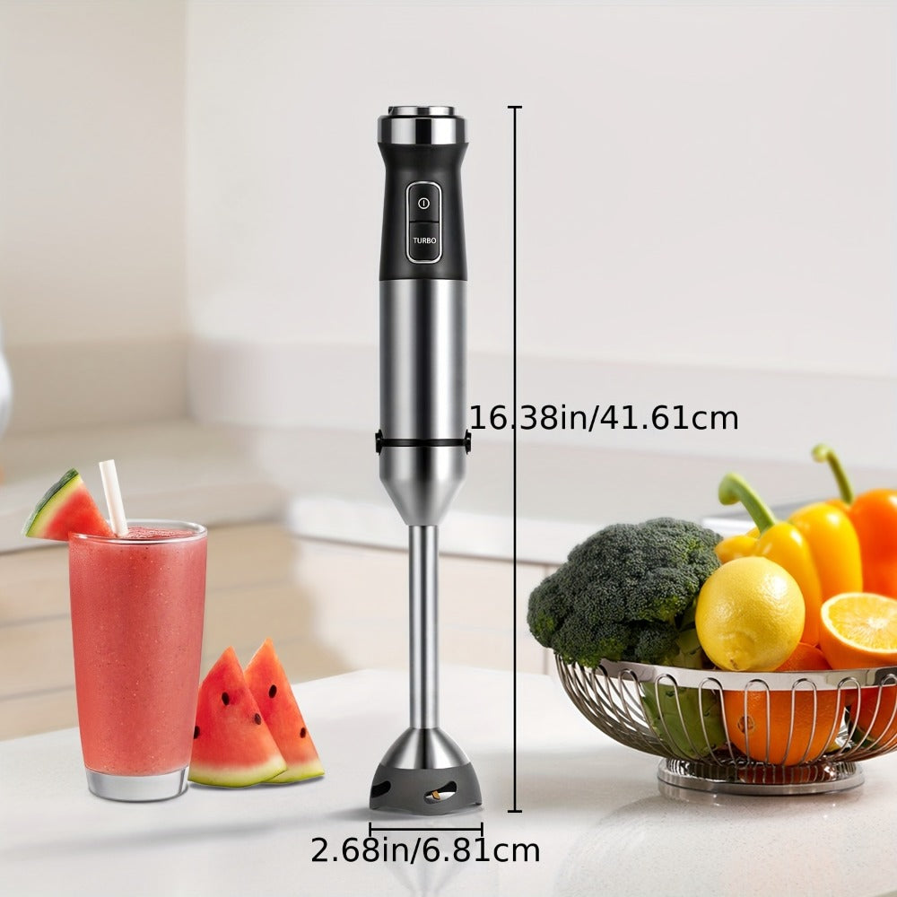 Immersion Blender Handheld 6-in-1 & 7-in-1 1000W 20-Speed Turbo – Titanium Blades BPA-Free with Dough Hooks Egg Beater Whisk Beaker & Chopper | Scratch-Resistant Hand Blender Kitchen Appliance